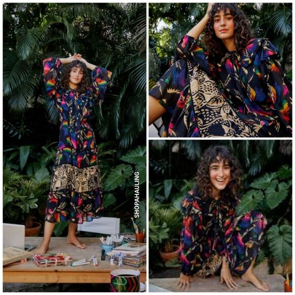 Farm Rio Long Sleeve Maxi Dress - Picture 1 of 14